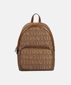 VERSACE ALLOVER LOGO PRINTED BACKPACK