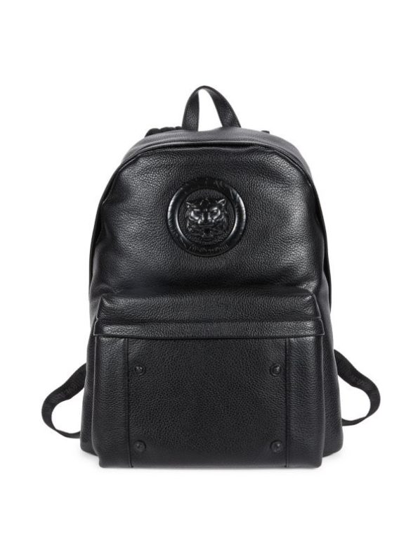 LOGO TEXTURED LEATHER VERSACE BACKPACK