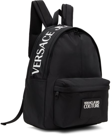 JEANS COUTURE BLACK RANGE ICONIC LOGO VERSACE BACKPACK