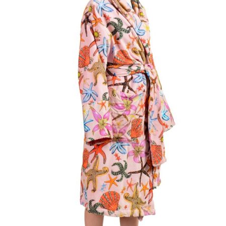 MULTICOLOR COTTON BELTED VERSACE BATHROBE