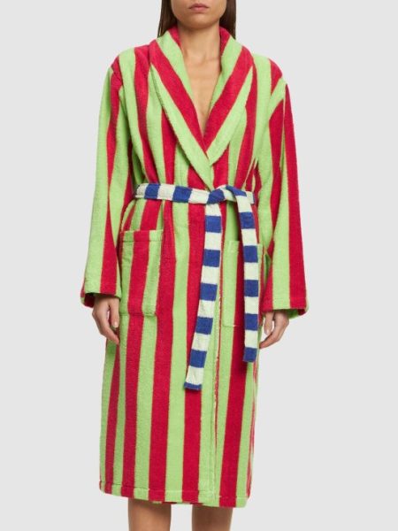 GARDEN STRIPE COTTON BLEND VERSACE ROBE