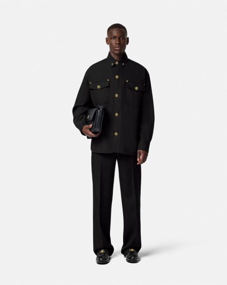 GABARDINE WOOL VERSACE OVERSHIRT