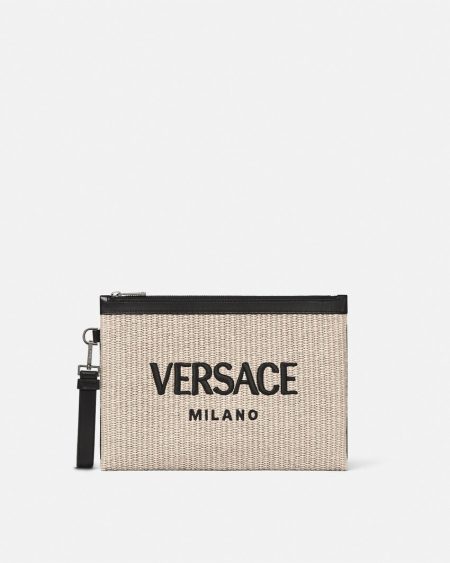 VERSACE MILANO RAFFIA POUCH