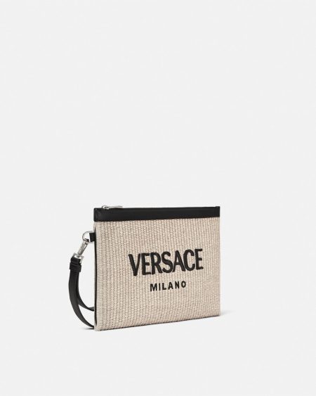 VERSACE MILANO RAFFIA POUCH