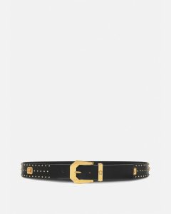 MEDUSA HERITAGE STUDDED LEATHER VERSACE BELT 4 CM