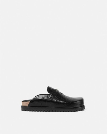 CROC-EFFECT MEDUSA MULES