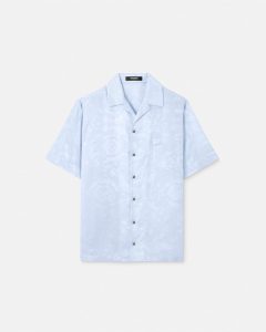 BAROCCO JACQUARD SILK BLEND LIGHT BLUE VERSACE SHIRT❤️