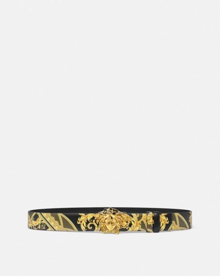 BAROCCO REVERSIBLE VERSACE LEATHER BELT 4 CM