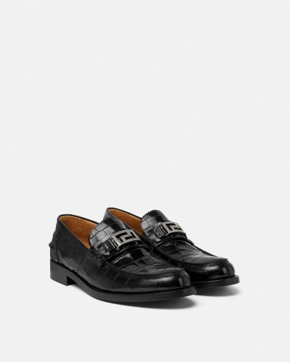 CROC-EFFECT GRECA LOAFERS