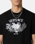 EMBROIDERED UNIVERSITY CORAL VERSACE T-SHIRT