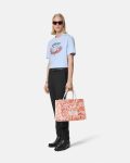 EMBROIDERED UNIVERSITY CORAL VERSACE T-SHIRT