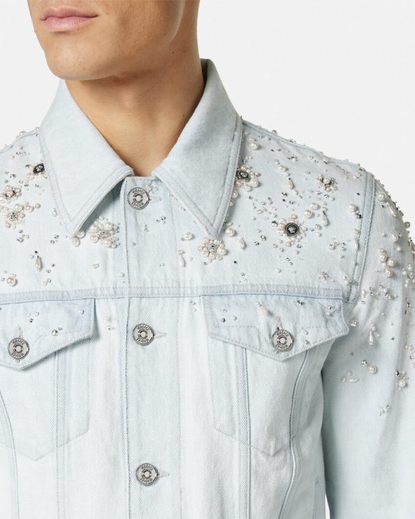 EMBELLISHED DENIM VERSACE JACKET