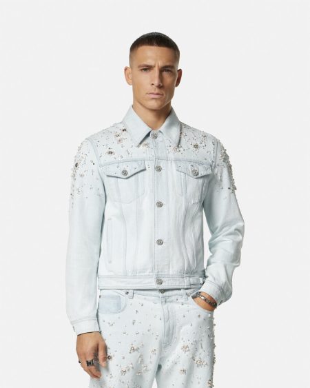 EMBELLISHED DENIM VERSACE JACKET