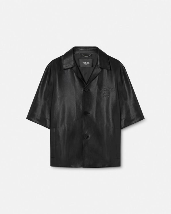 LEATHER BLOUSON VERSACE OVERSHIRT