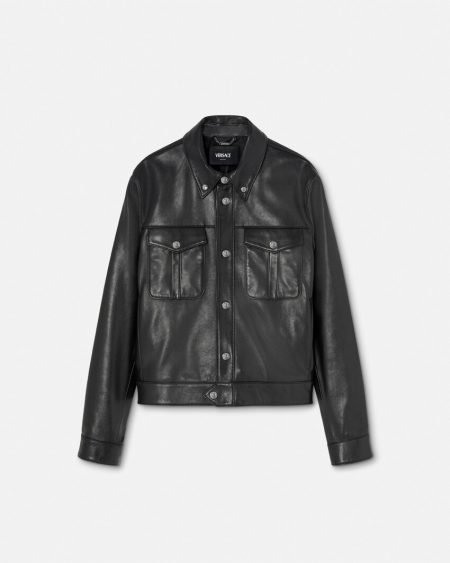 LEATHER BLOUSON VERSACE JACKET