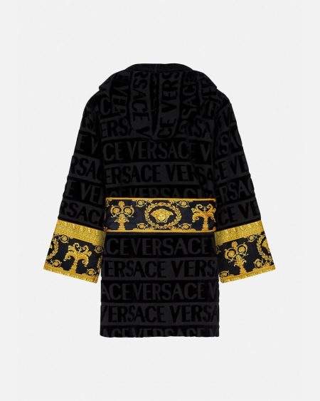 BAROQUE KIDS BLACK VERSACE ROBE