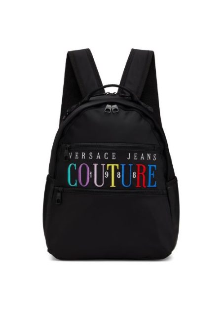 JEANS COUTURE BLACK LOGO BACKPACK VERSACE VERSACE