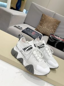 VERSACE SQUALO KNIT WHITE SNEAKERS