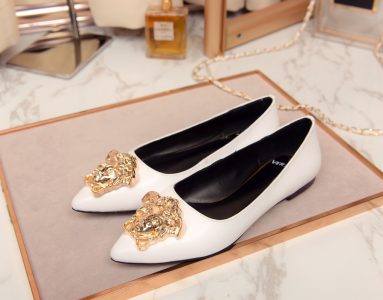 VERSACE YOUNG BALLET WHITE FLATS