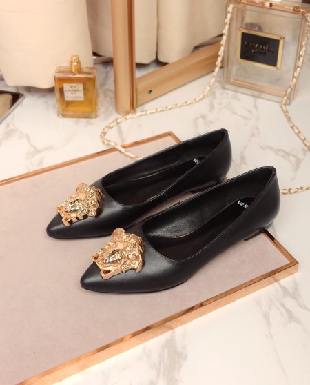 VERSACE YOUNG BALLET BLACK FLATS