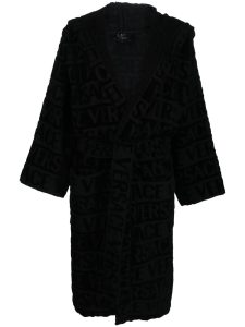 VERSACE LOGO PRINTED HOODED ROBE