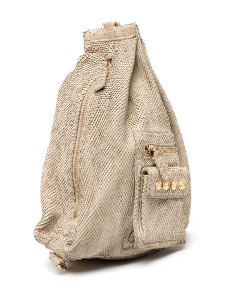 PYTHON EFFECT LEATHER BACKPACK