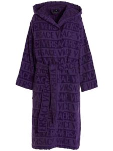 VERSACE ALLOVER TERRY CLOTH BATHROBE 