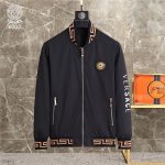 VERSACE EROS PRINTED GOLDEN BLACK ZIP-UP JACKET