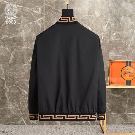 VERSACE EROS PRINTED GOLDEN BLACK ZIP-UP JACKET 