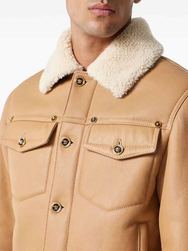 Versace Leather Shearling Jacket