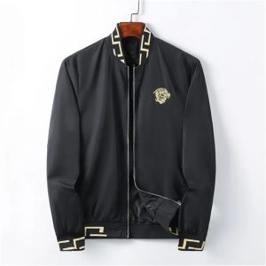 VERSACE EROS PRINTED BLACK  ZIP-UP JACKET