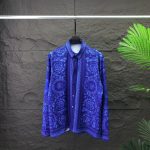 VERSACE MED BLUE PRINTED SLEEVED SHIRT