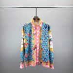 VERSACE BLUE PRINTED SLEEVED SHIRT