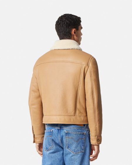 Versace Shearling Leather Blouson Jacket