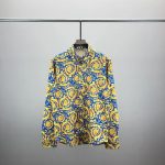 VERSACE MEDOUS BLUE & GOLDEN SLEEVED SHIRT