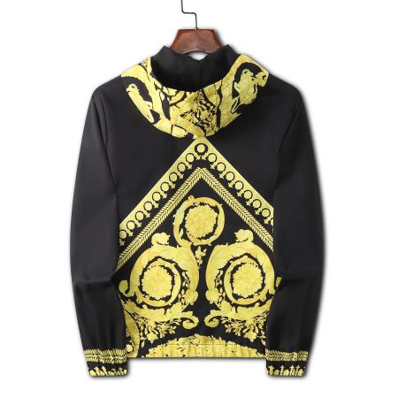 VERSACE EROS PRINTED BLACK ZIP-UP JACKET