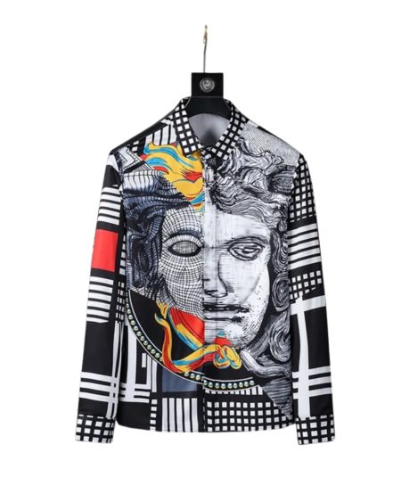 VERSACE MEDOUS LOGO PRINTED SLEEVED SHIRT