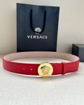 VERSACE MEDUSA RED BIGGIE LEATHER BELT