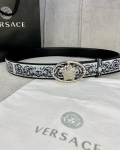 La Medusa Silver Leather Belt 