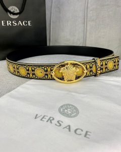 LA MEDUSA PRINTED FLORAL LEATHER BELT 