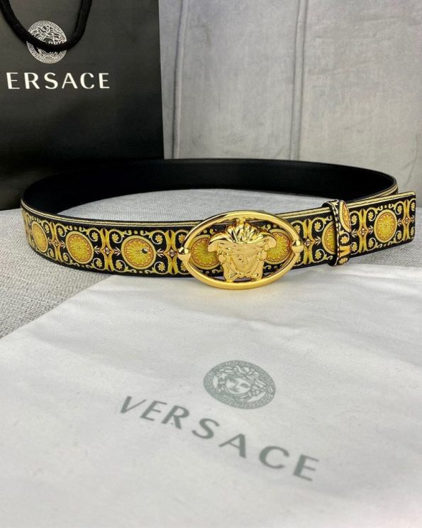 LA MEDUSA PRINTED FLORAL LEATHER BELT