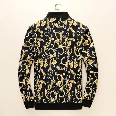 VERSACE EROS PRINTED GOLDEN BLACK ZIP UP JACKET