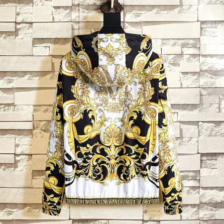 VERSACE BAROQUE EROS PRINTED GOLDEN ZIP UP JACKET