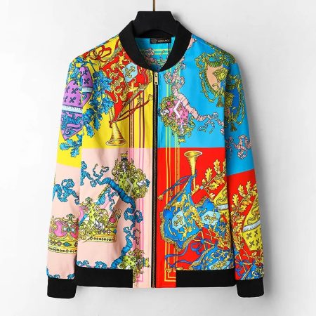 VERSACE BAROQUE PRINTED INSIDE AND OUTSIDE ZIP UP JACKET