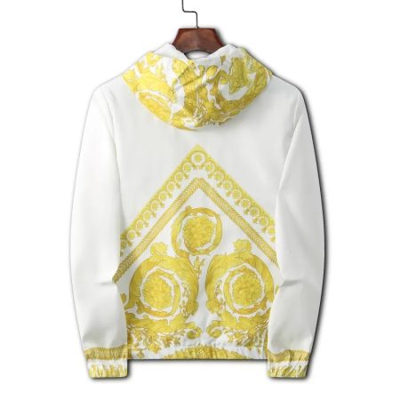 VERSACE EROS PRINTED WHITE ZIP-UP JACKET