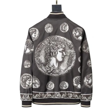 VERSACE EROS BAROCCO PRINTED BLACK ZIP UP JACKET