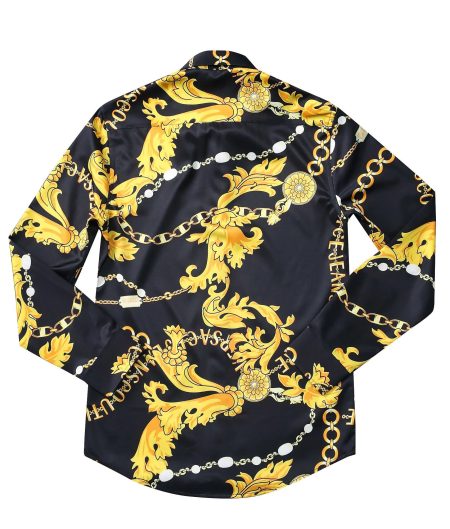 VERSACE MEDOUS GOLDEN PRINT SLEEVED SHIRT