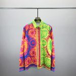 VERSACE MED GREEN & RED PRINTED SLEEVED SHIRT