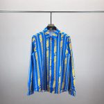 VERSACE MEDOUS BLUE & GOLDEN SLEEVED SHIRT