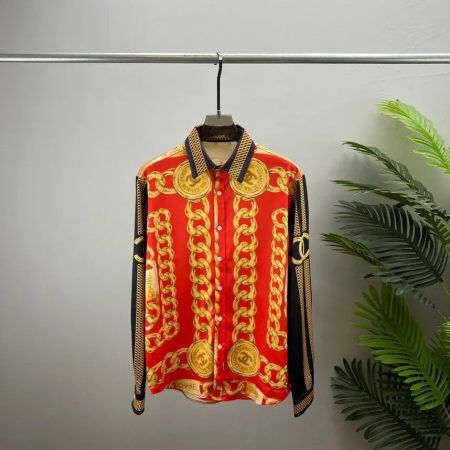 VERSACE MEDOUS RED & GOLD SLEEVED SHIRT